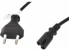 LANBERG CEE 7/16 na IEC 320 C7 EURO (RADIO) POWER CORD 1.8M VDE čierny