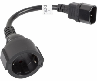 Lanberg IEC 320 C14 napájací kábel – Schuko, 20 cm, čiern...