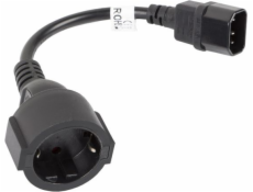 Lanberg IEC 320 C14 napájací kábel – Schuko, 20 cm, čierny (CA-C14E-10CC-0018-BK)