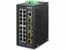 Planet IGS-20040MT, 16x RJ-45, 4x SFP, DIN, IP30, -40 až +75°C, Web/SNMPv3, VLAN, IGMPv3, ESD, IPv4/IPv6