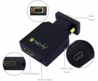  Konwerter adaptér VGA + 3,5 mm audio na HDMI M/F