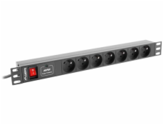 Lanberg RACK PDU LANBERG 1U 10A 7X 230V PL 2M ČIERNA C14 (PDU-07E-0200-IEC-BK)