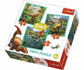 Trefl Puzzle 3v1 - Úžasný svet dinosaurov (GXP-645298)