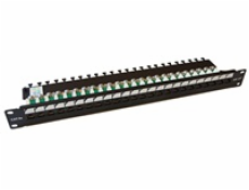 19  Patch panel EXCLUSIVE osazený 24port, UTP, Cat 5e, s hřebínkem