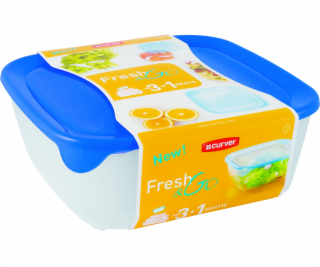 Curver dóza, SET FRESH&GO, modrá, 0,8l + 1,7l + 2,9l + 0,25l