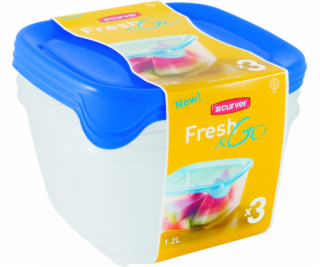 Curver dózy, FRESH&GO SET SQR, modré, 3x1.2l