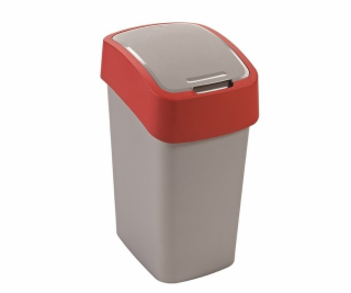 Curver odpadkový koš, FLIP BIN, stříbrný/červený, 9l