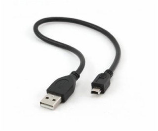 Kábel USB A-MINI 5PM 2.0 30cm HQ, zlac kontakty