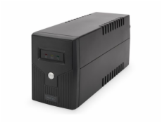 DIGITUS Professional Line-interaktivní UPS, 600VA / 360W 12V / 7Ah x1, 2x CEE 7/7, AVR, RJ-11, LED displej