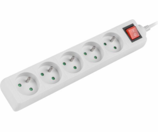 Lanberg napájacia lišta 5 zásuviek 1,5 m biela (PS1-05E-0...