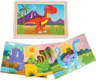 Dromader Wooden Puzzle - Dinosaurs in Box 02503