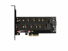 AXAGON PCEM2-D, PCIe x4 - M.2 NVMe M-key + SATA B-key slot adaptér, vč. LP