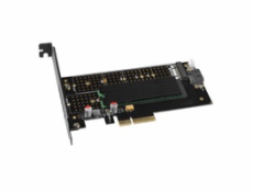 AXAGON PCEM2-DC, PCIe x4 - M.2 NVMe M-key + SATA B-key slot adaptér, chladič, LP