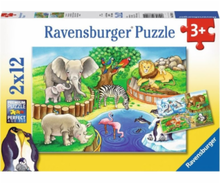 Puzzle Ravensburger 2x12 ks. Zvieratá v ZOO 076024 RAVENS...