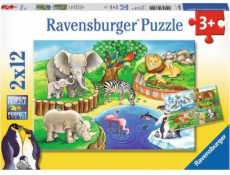 Puzzle Ravensburger 2x12 ks. Zvieratá v ZOO 076024 RAVENSBURGER