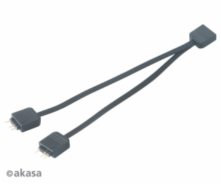 AKASA rozbočovač pro RGB LED 1x female/2x male, černý