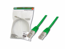 Digitus Patch Cable, UTP, CAT 5e, AWG 26/7, měď, zelený, 0,5m