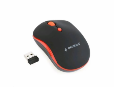 GEMBIRD myš MUSW-4B-03-R, černo-červená, bezdrátová, USB nano receiver