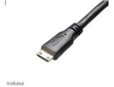 AKASA kabel  redukce HDMI mini na HDMI female, full HD, 25cm