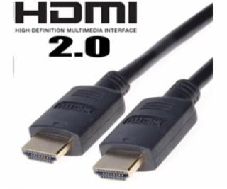 Kabel HDMI 2.0 High Speed + Ethernet, zlacené konektory, 3m