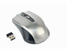 GEMBIRD myš MUSW-4B-04-GB, šedo-černá, bezdrátová, USB nano receiver
