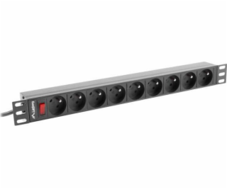 NAPÁJACIA LIŠTA LANBERG 19" RACK (1U, 16A, 9X 230V PL)