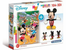 Clementoni Supercolors 3D model Mickey Mouse 104 dielov Puzzle 