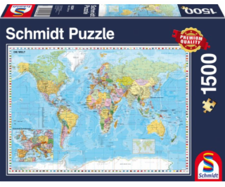 Puzzle 1500 dielikov Mapa sveta