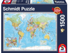 Puzzle 1500 dielikov Mapa sveta