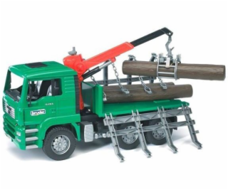 MAN Holztransport-LKW mit Ladekran und 3 Baumstämmen, Mod...