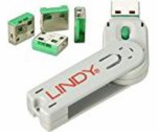 Lindy zámok USB portu (4 kusy) s kľúčom, ochrana proti kr...