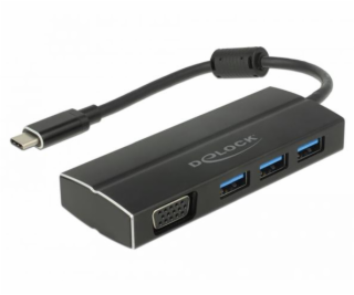 Adapter USB C 3.1 > 3x USB 3.0 A Hub + VGA
