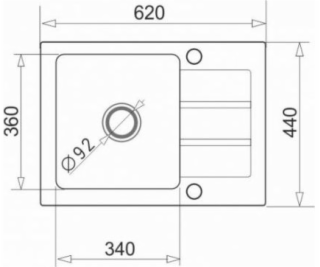Kitchen sink MAIDSINKS Promo 62x44 1B 1D black