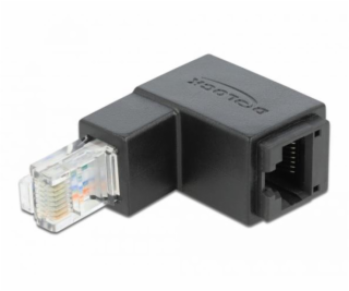 Adapter RJ-45 Cat.6 Stecker > Buchse, 90° unten abgewinkelt