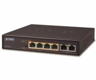 Planet FSD-604HP Switch, 4x PoE 802.3at 60W+ 2x 100Base-T...