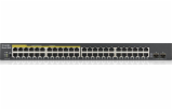 Zyxel GS1900-48HP v2, 48-port GbE L2 Smart Switch, 170 Watt rackmount