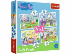 Trefl Puzzle 4v1 Spomienka na prázdniny prasiatka Peppa