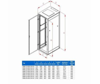 Rack Triton 19   stojanový 37U/800x900 prosklené dveře, šedý