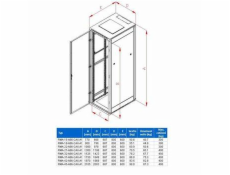 Rack Triton 19   stojanový 37U/800x600 prosklené dveře, šedý