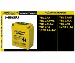 Baterie Motobatt MB12U 15Ah, 12V, 4 vývody 