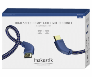 in-akustik Premium HDMI kabel m. Ethernet 90° uhol 2,0 m