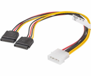 LANBERG Molex (M) 4 PIN na 2x SATA (F) 15 PIN kábel 30cm