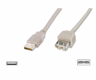 Digitus USB kabel prodlužovací A-A, 2xstíněný, měď, 1,8m,...