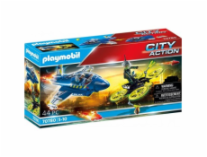 Playmobil 70780 Policajný tryskáč: Stavebná hračka prenasledovania dronom 