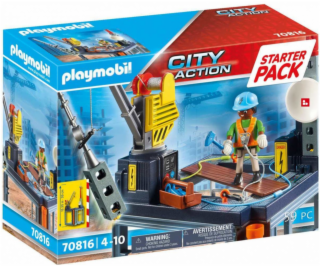 Playmobil 70816 Starter Pack Stavba s lanovým navijákem