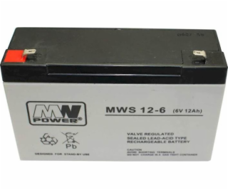 MW Power Pb 6V 12Ah bezúdržbový (hmotnosť 1,55kg, nabíjac...