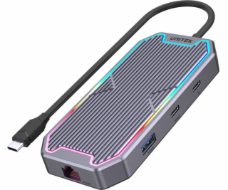 Unitek Hub USB-C HDMI 2.0 RJ45 3 5mm 100W 10Gbps