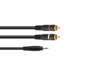 Kabel 3.5 Jack/2xRCA 0,5m černý