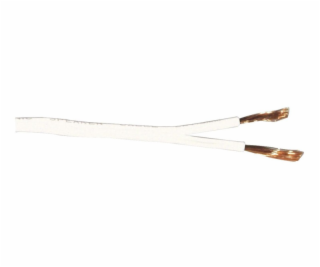Kabel reproduktorový, 2x 1,5qmm, plochý bílý, cena / m