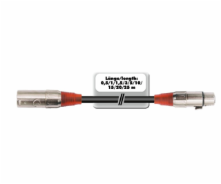 Kabel MC-10R, zástrčka - zásuvka, XLR, symetrický, červen...
